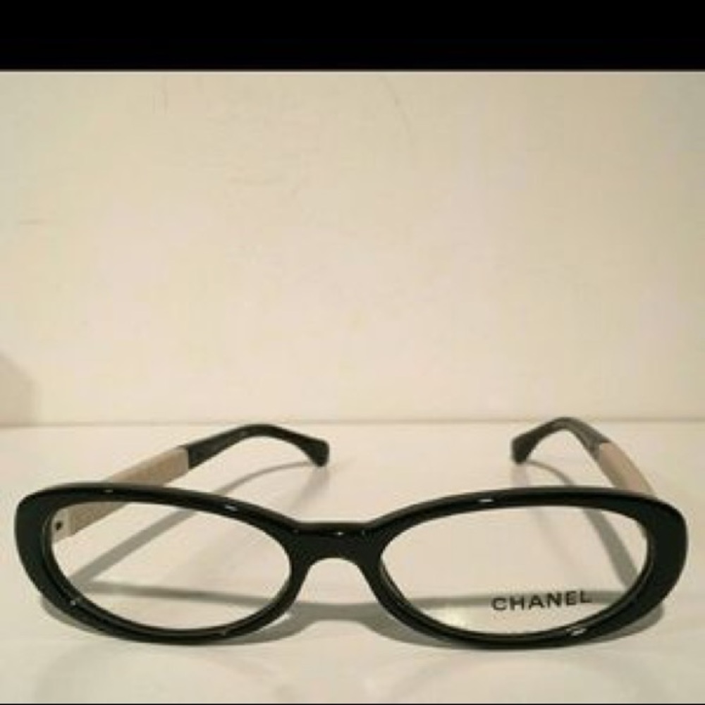 Chanel CH 3227Q Black & White Oval Eyeglasses